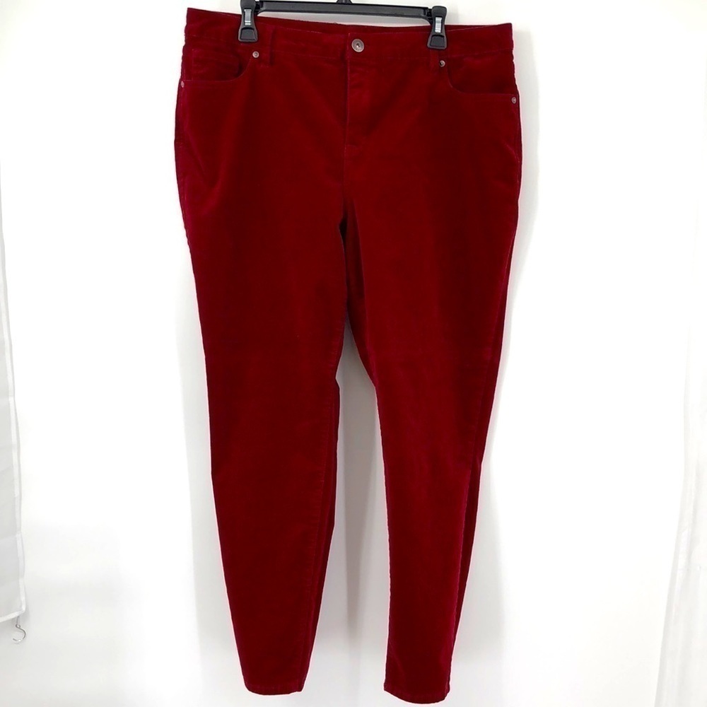 Style & Co. Size 18 Dark Red Corduroy Pants